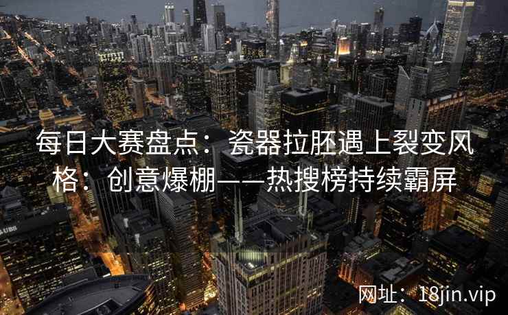 每日大赛盘点：瓷器拉胚遇上裂变风格：创意爆棚——热搜榜持续霸屏